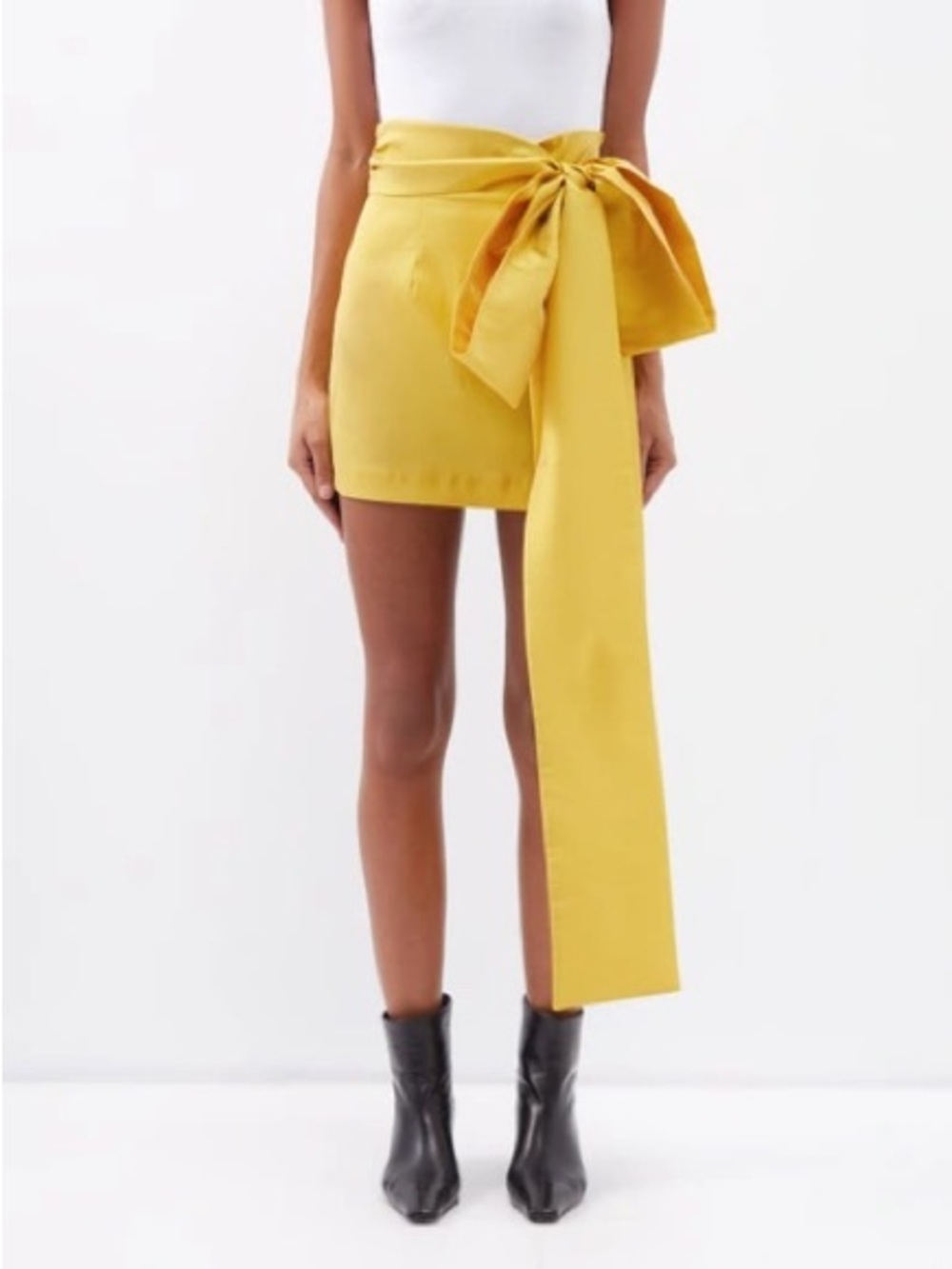 Bernadette Yellow Taffeta Bernard Mini Skirt Size 34/XS